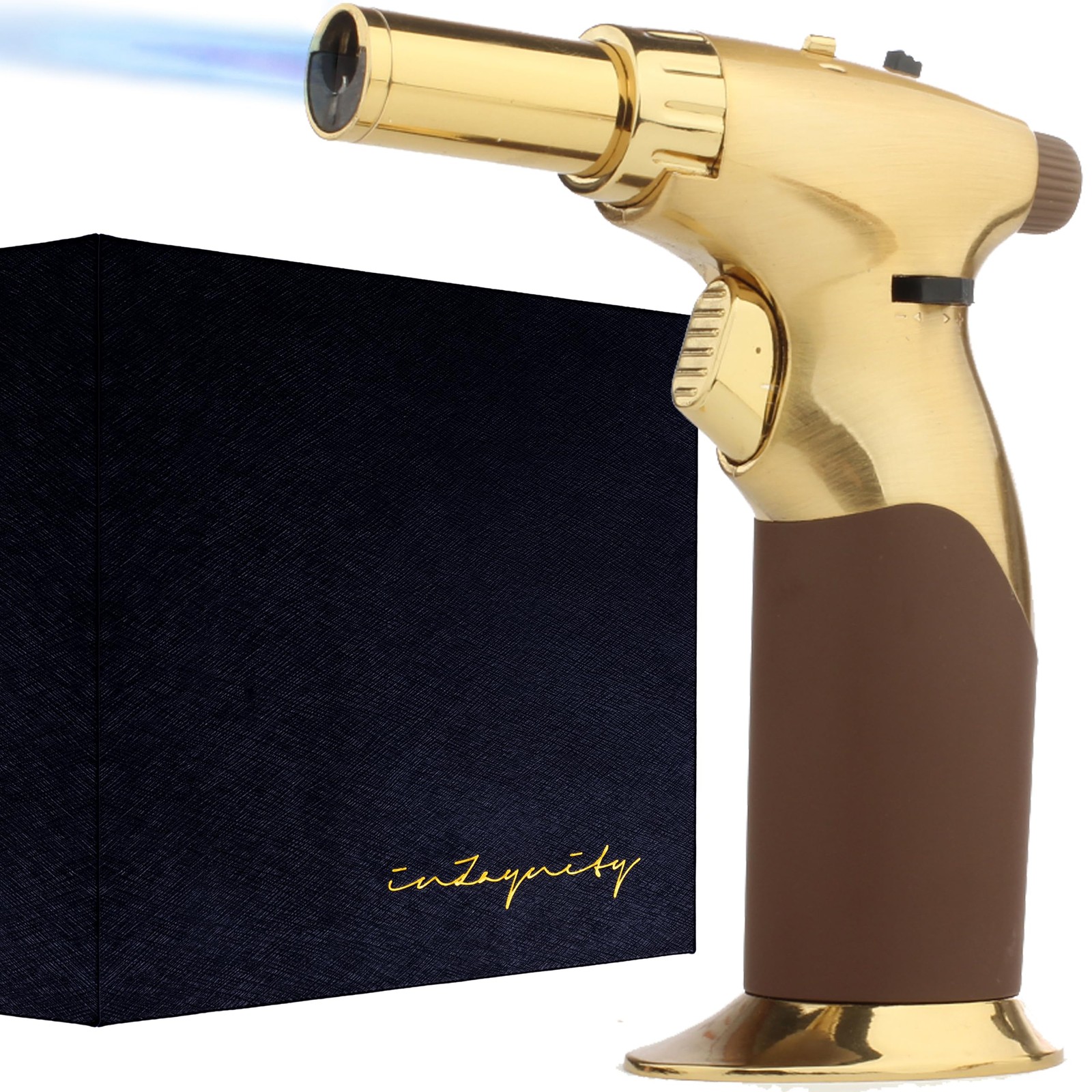 Dual Flame Butane Torch Gun – Refillable Luxury Hand Held Mini Blow Torch for…