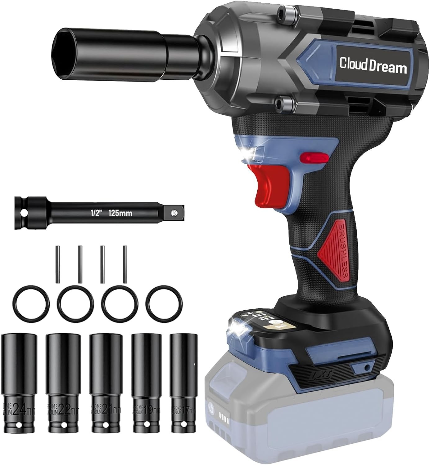 1/2&Prime; Cordless Impact Wrench (No Battery Included)