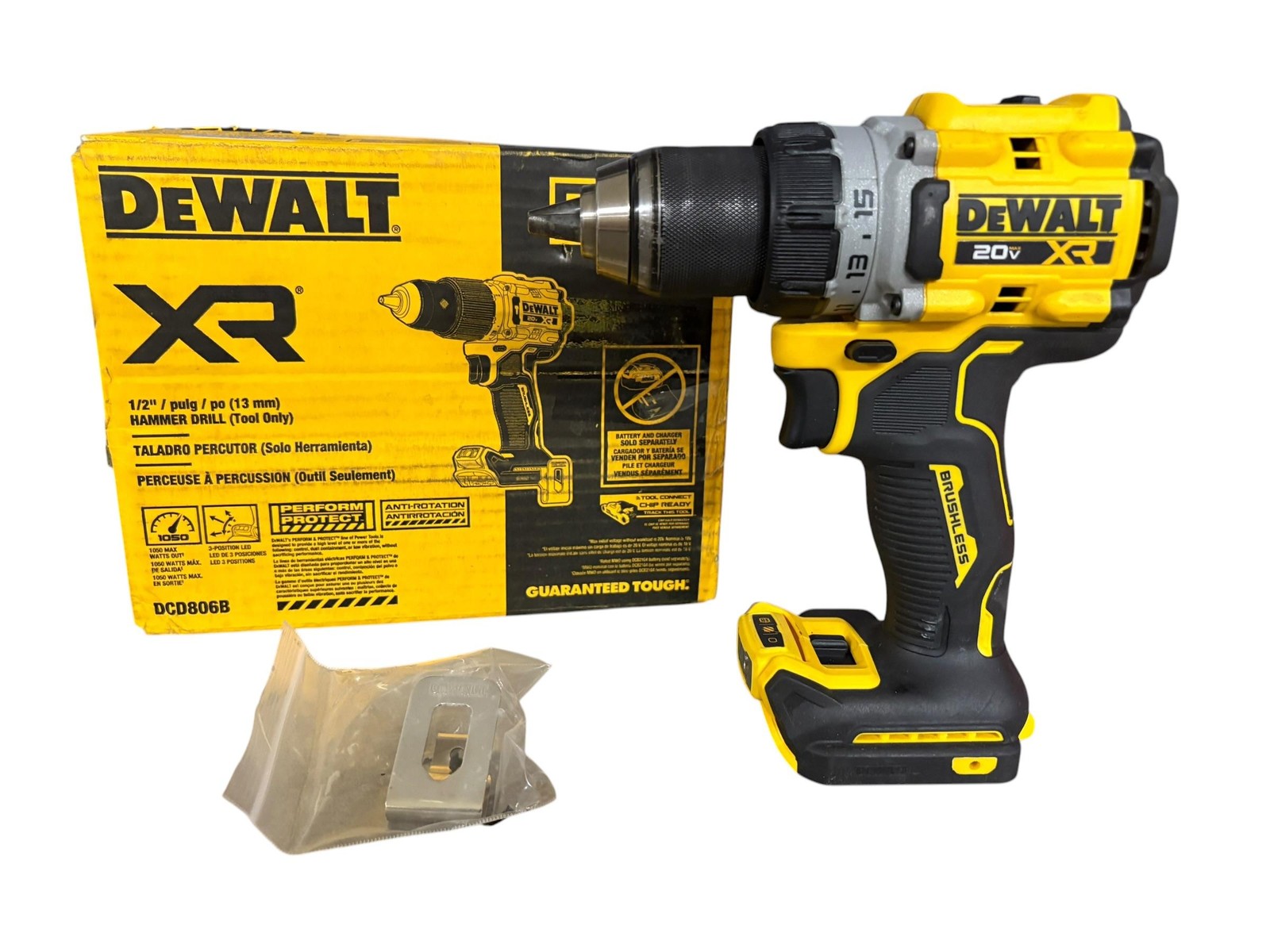 DEWALT 20V MAX XR® Brushless Cordless 1/2 in. Hammer Drill (Tool Only) (DCD806B)