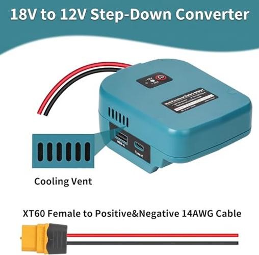 18V to 12V Step-Down Adapter for Makita 18V Battery Power Converter | ( Green