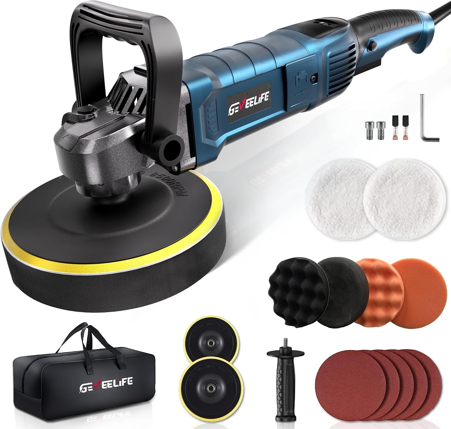 Lightweight & Ergonomic 6/7 Inch Buffer Polisher – 1600W with Safety Features