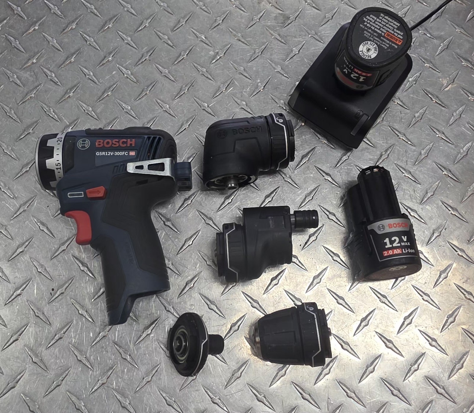 Bosch USED 5-In-1 Drill/Driver with Flexi click System & 12 Volt Batteries