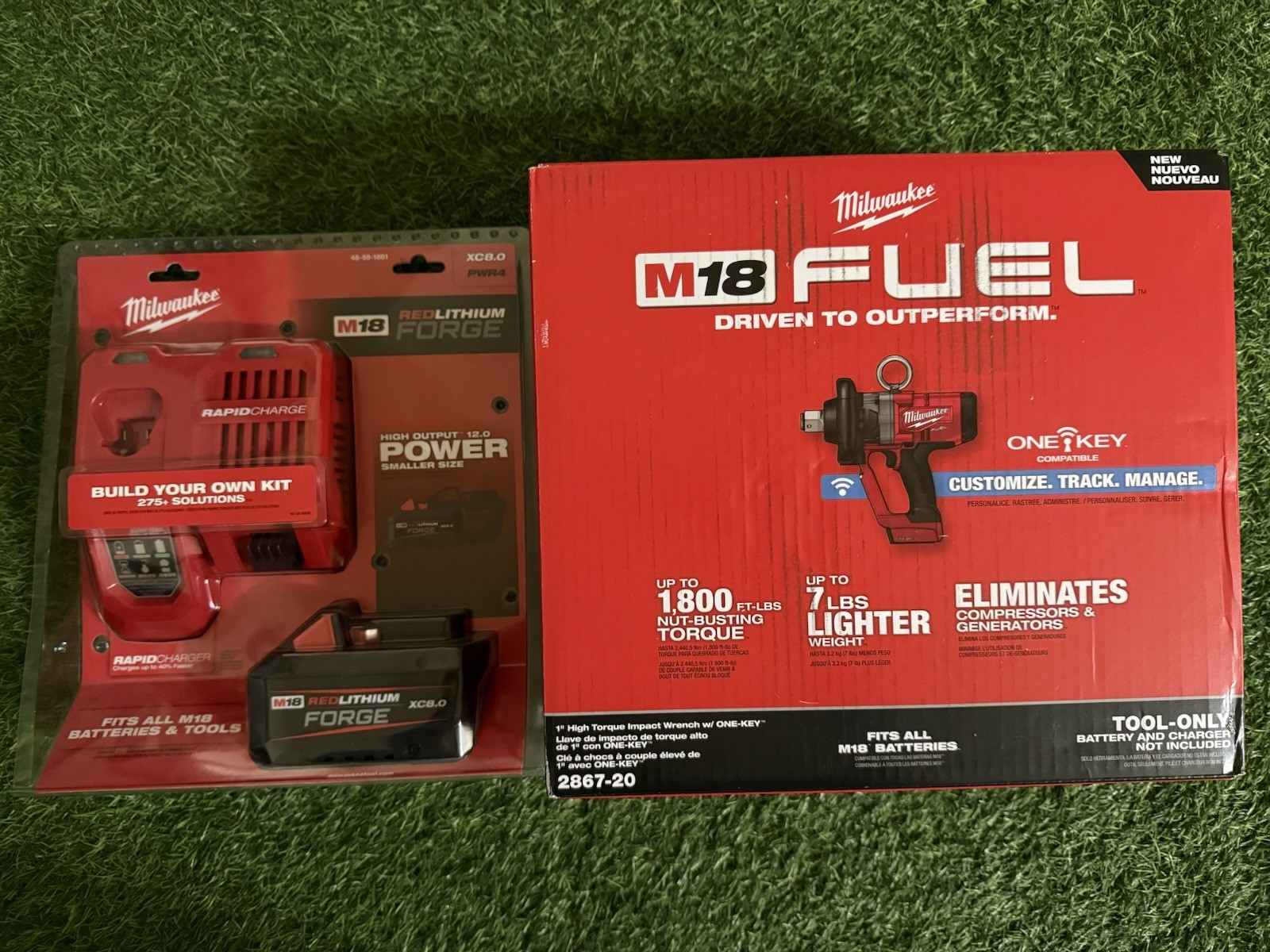 Milwaukee M18 FUEL 1 in High Torque Impact Wrench with ONE-KEY W/8.0 Forge Kit