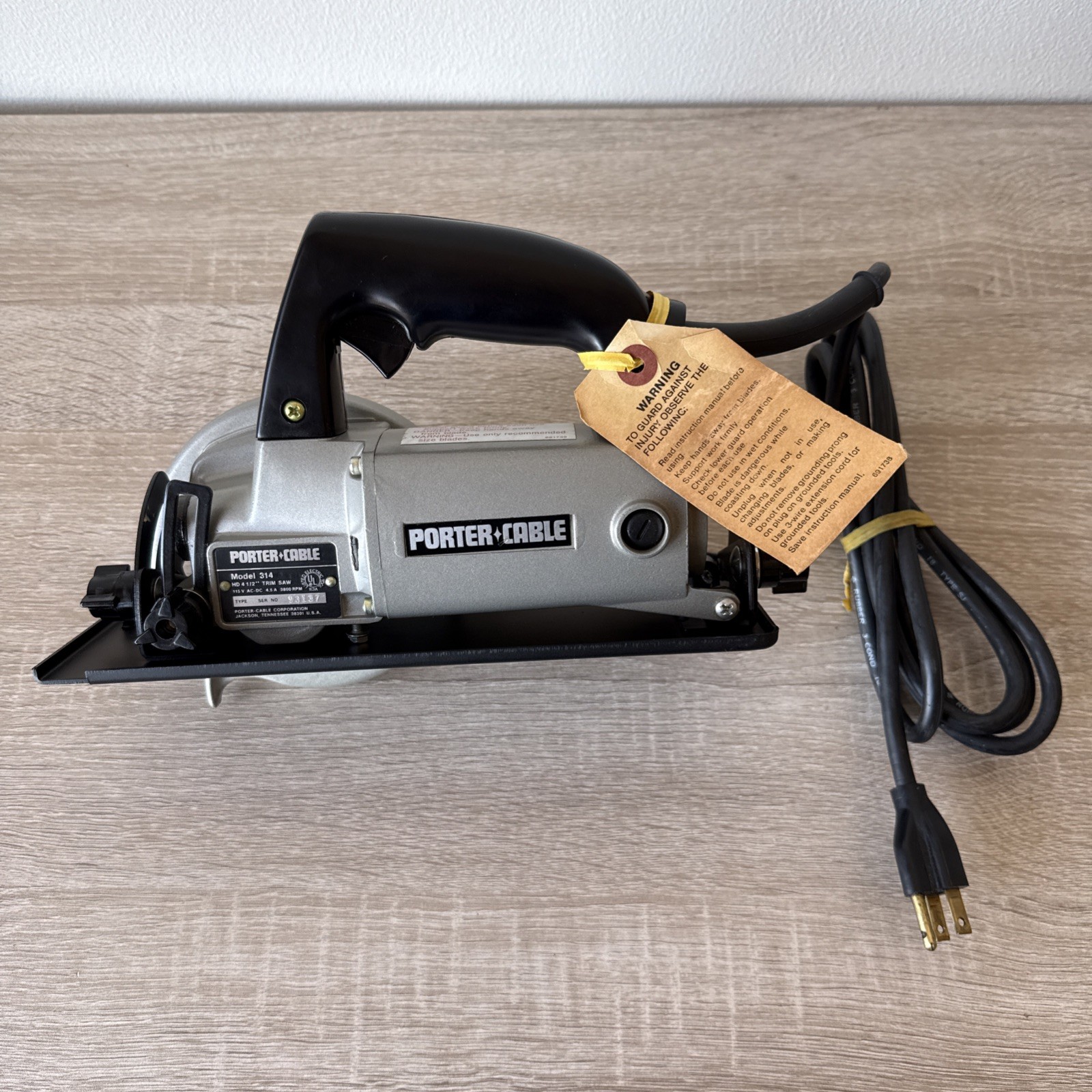 Porter-Cable Model 314 4-1/2 inch Worm Drive Trim Saw Vintage USA – Brand New