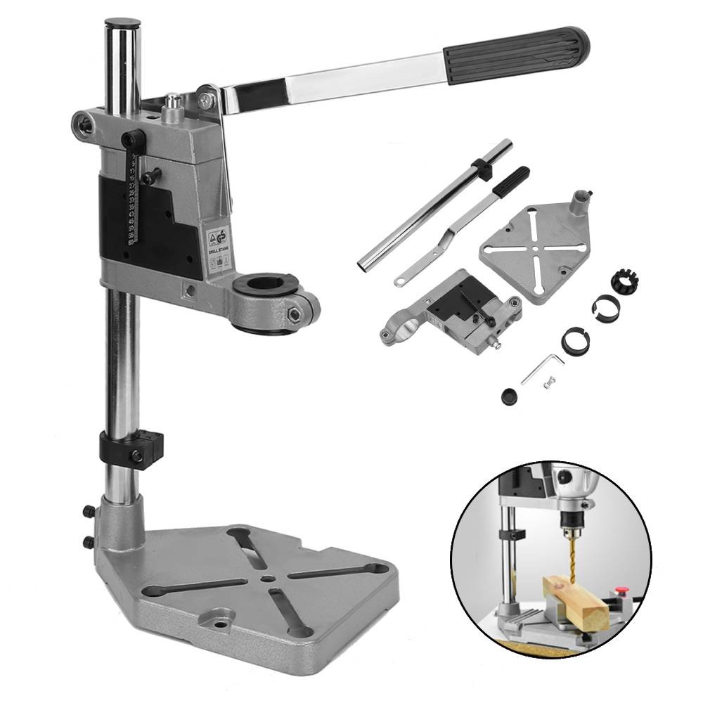 Adjustable Drill Stand Aluminum Base Vertical Hand Drill Holder 43mm 38mm Collar