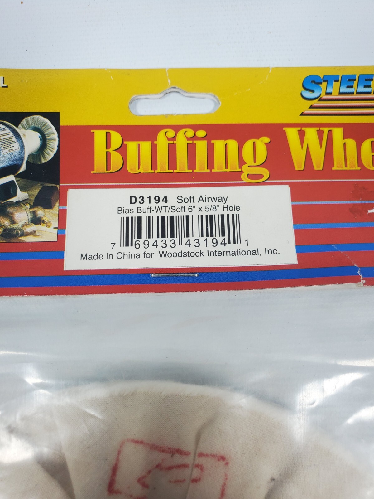 Steelex D3194 Buffing Wheel Soft Airway 6&Prime; Bias Buff-WT 5/8&Prime; hole