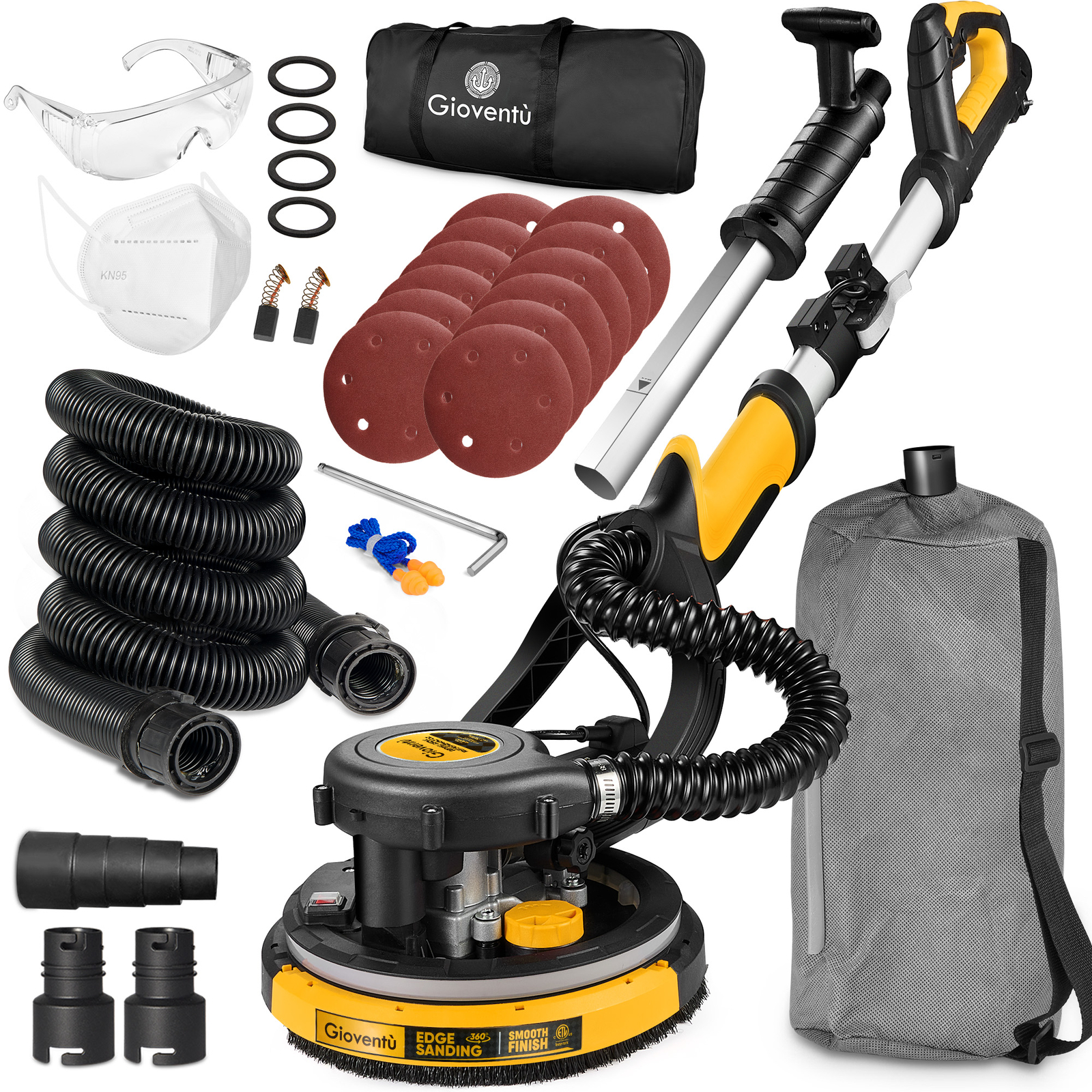 USA Drywall Sander 780W Powerful Electric Dustless Wall Sander Vacuum Attachment