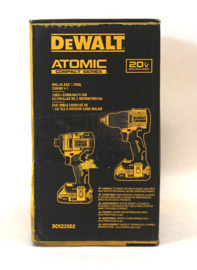 NIB DeWalt DCK225D2 ATOMIC 20V MAX Brushless 2 Tool Combo Kit