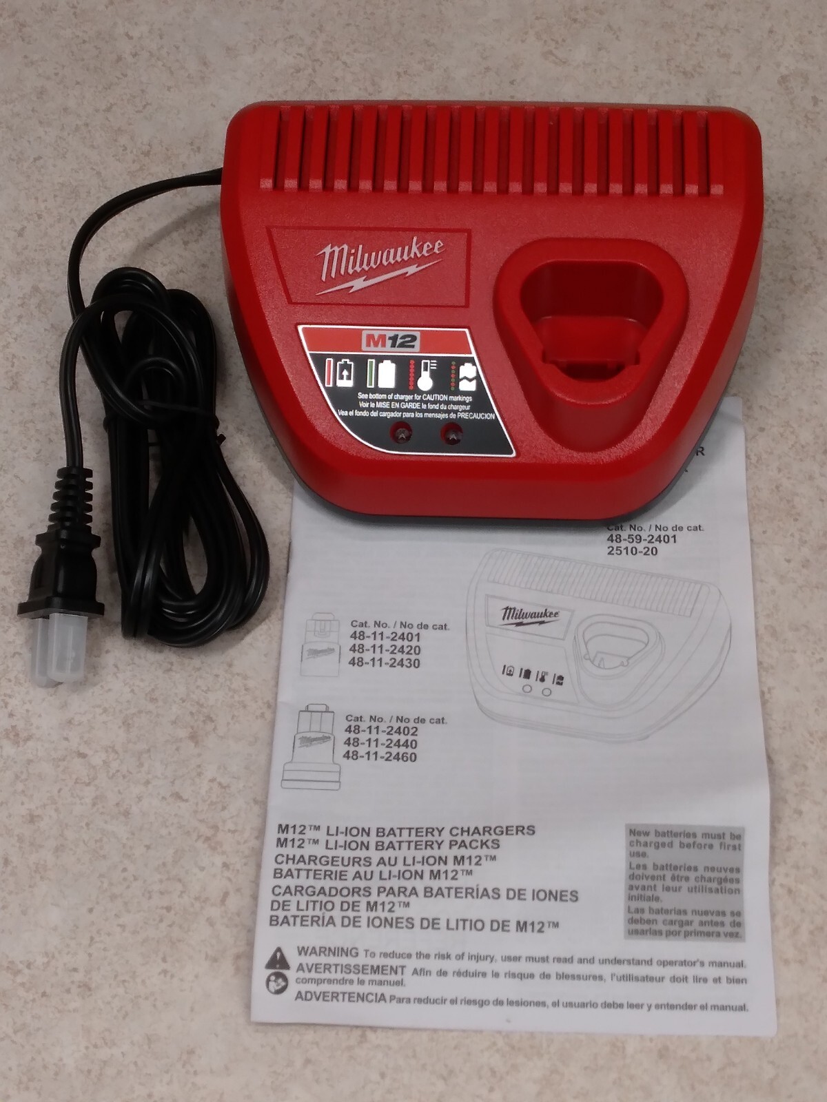 NEW Genuine Milwaukee 18V Volt Red Lithium Charger 48-59-2401