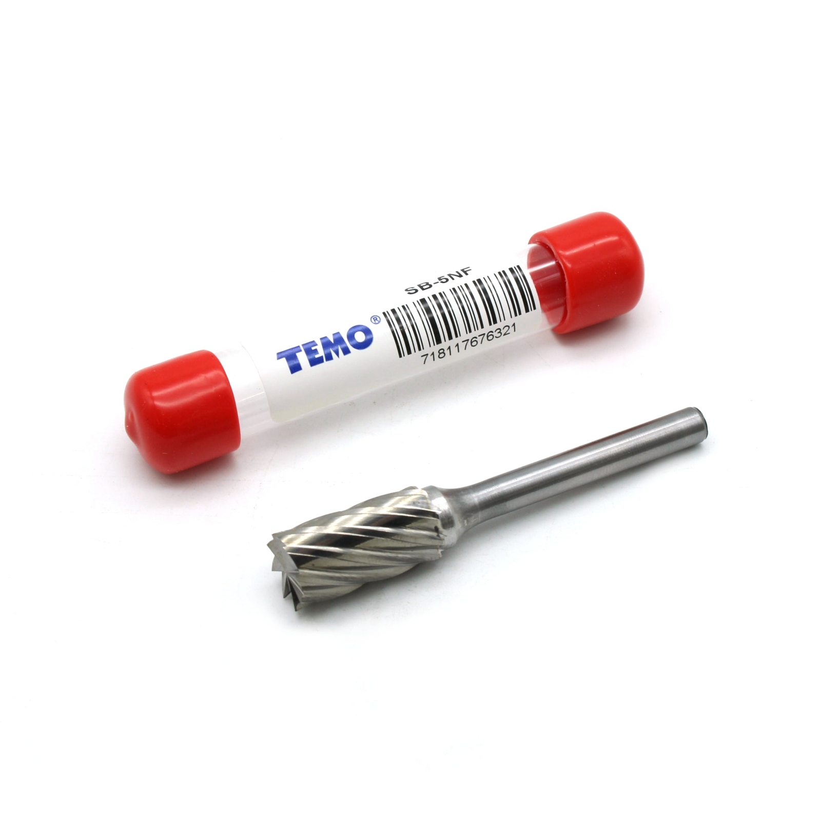 TEMO SB-5 NF Aluminum Cut CARBIDE BURR FILE, 1/2&Prime; Cylinder End, 1/4&Prime;Dx 2&Prime;L Shank