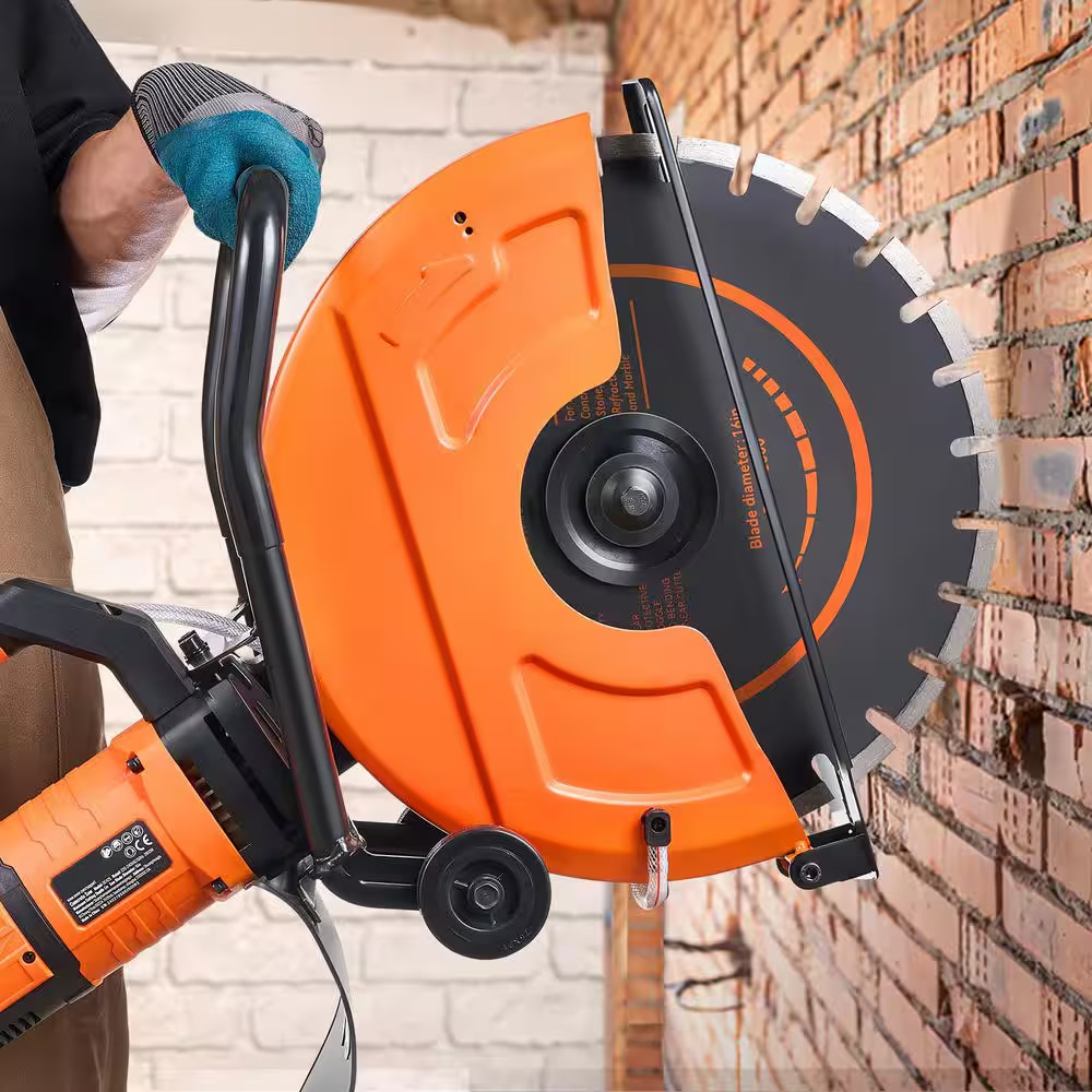 16 In. Electric Concrete Saw 3200W 6 In. Depth Wet Cutter for Stone, 32 X 9 In.