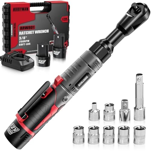 3/8&Prime; Cordless Ratchet Wrench Set, 60FT-LBS(80N.m) Electric Ratchet, 12V Color1