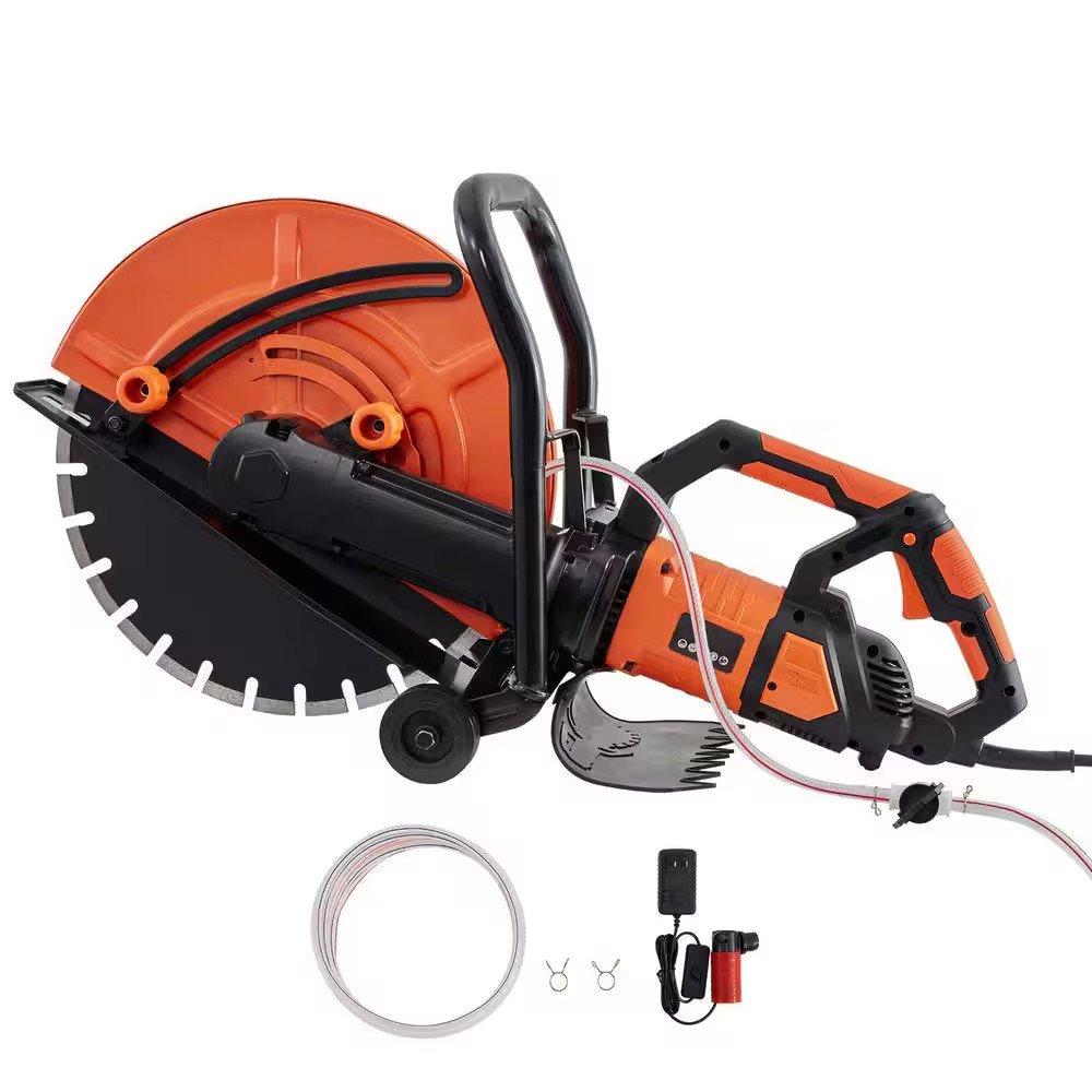16 In. Electric Concrete Saw 3200W 6 In. Depth Wet Cutter for Stone, 32 X 9 In.