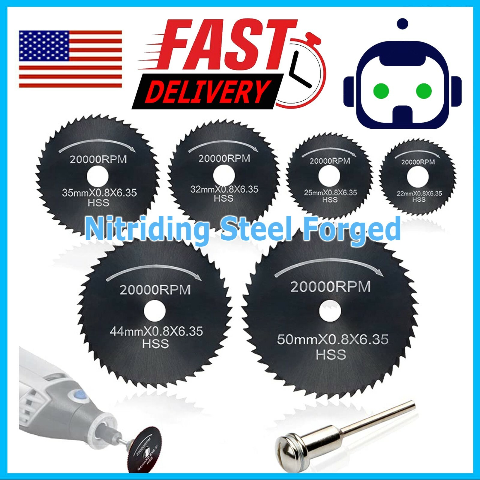 Black Circular Saw Disc Set Dremel Mini Drill Rotary Tool Wood Cutting Blade