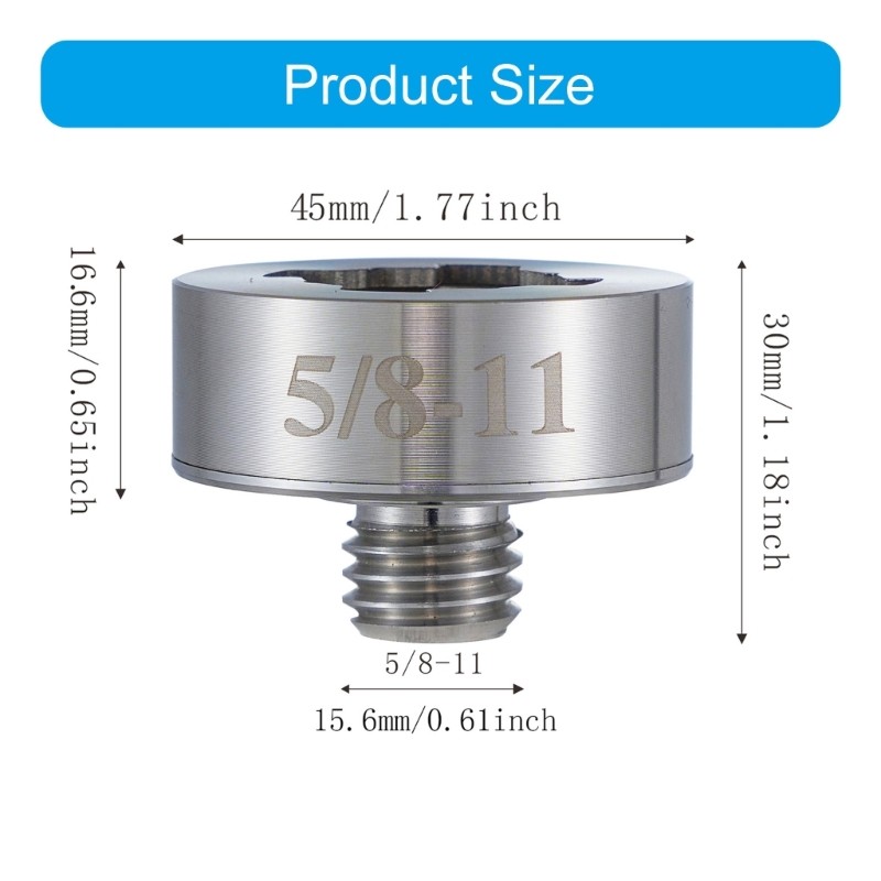 Angles Grinder Adapter 5/8&Prime;-11 Thread for X Lock Optimizes Performances