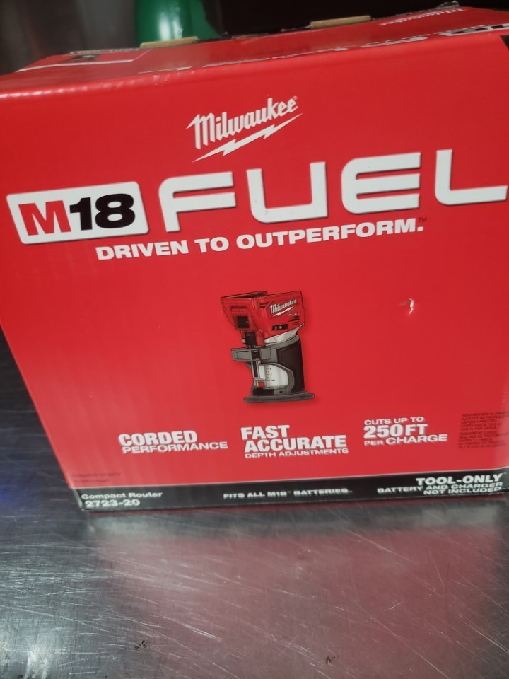 Genuine Milwaukee 2723-20 M18 FUEL 18V Cordless Fixed Base Compact Router, Only