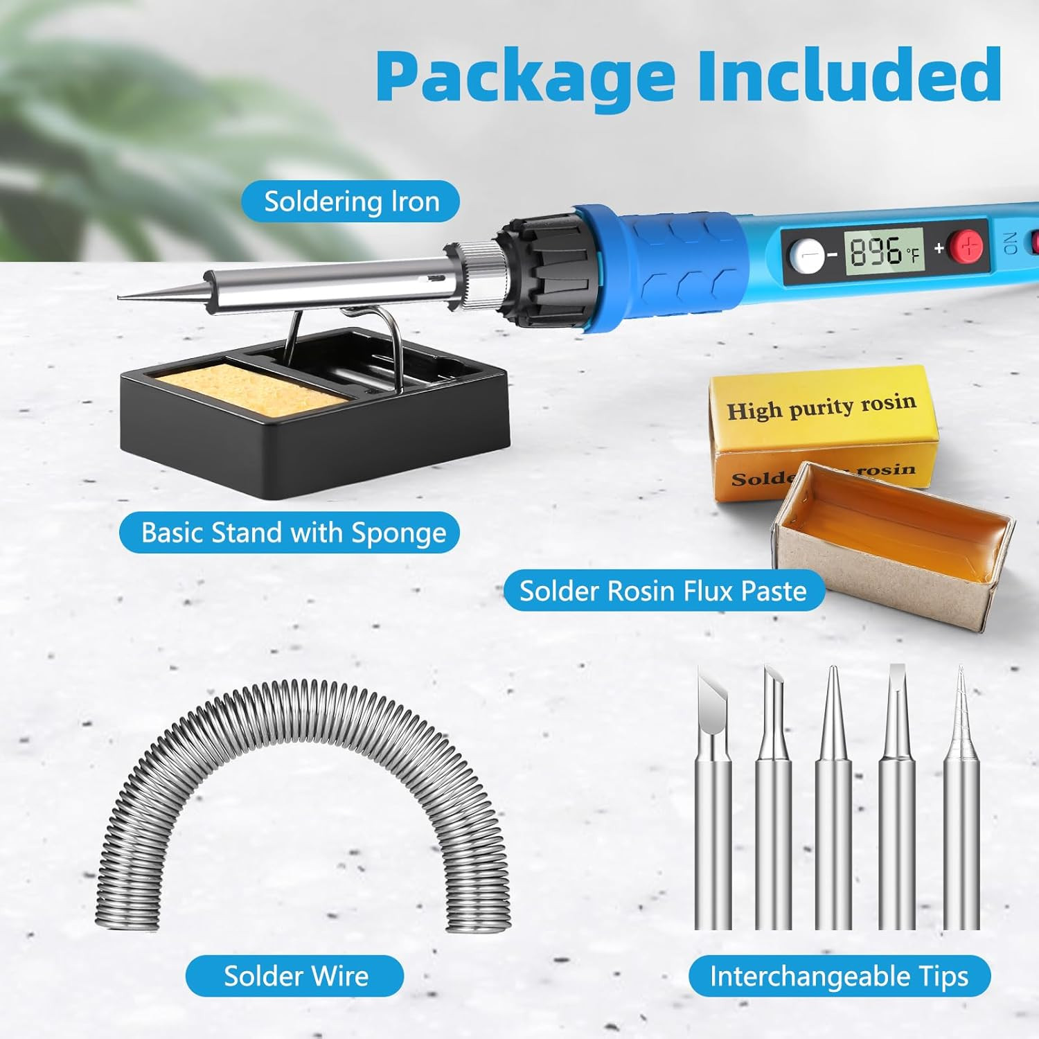 Soldering Iron Kit, 80W 110V LCD Digital Solder Iron Pen with Ceramic Heater, Po