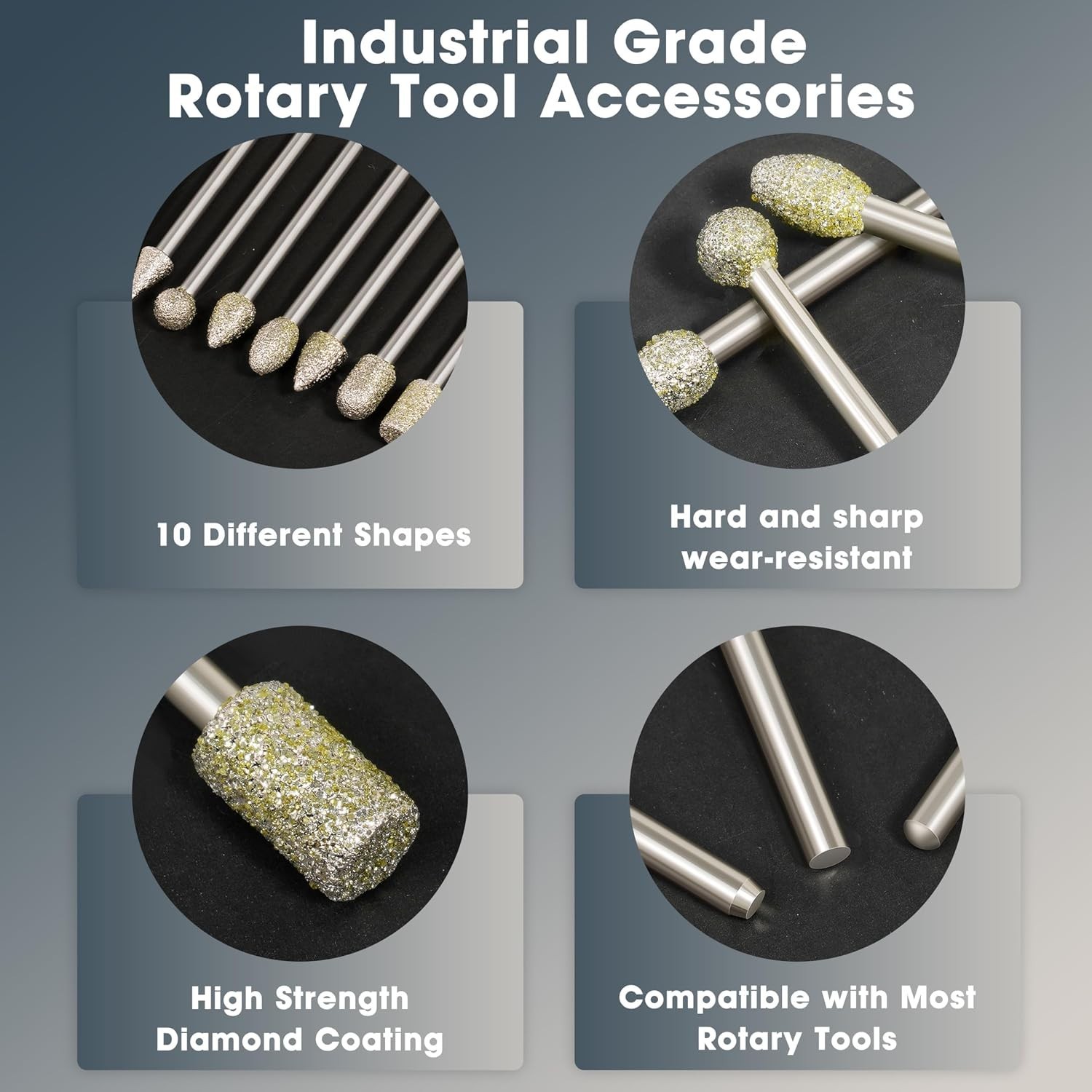 Professional 60 Grit Diamond Drill Bit Set – Engraving for Metal, Wood, Glass