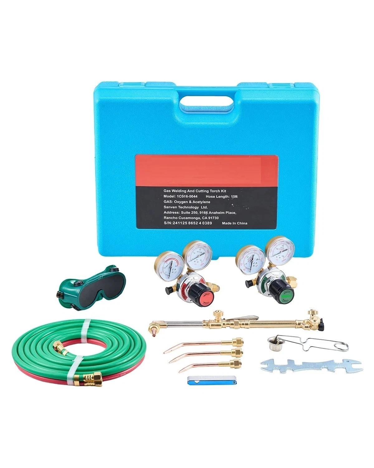 Oxygen Acetylene Torch Kit 14PCS Gas Welding Cutting & Portable Case Hose