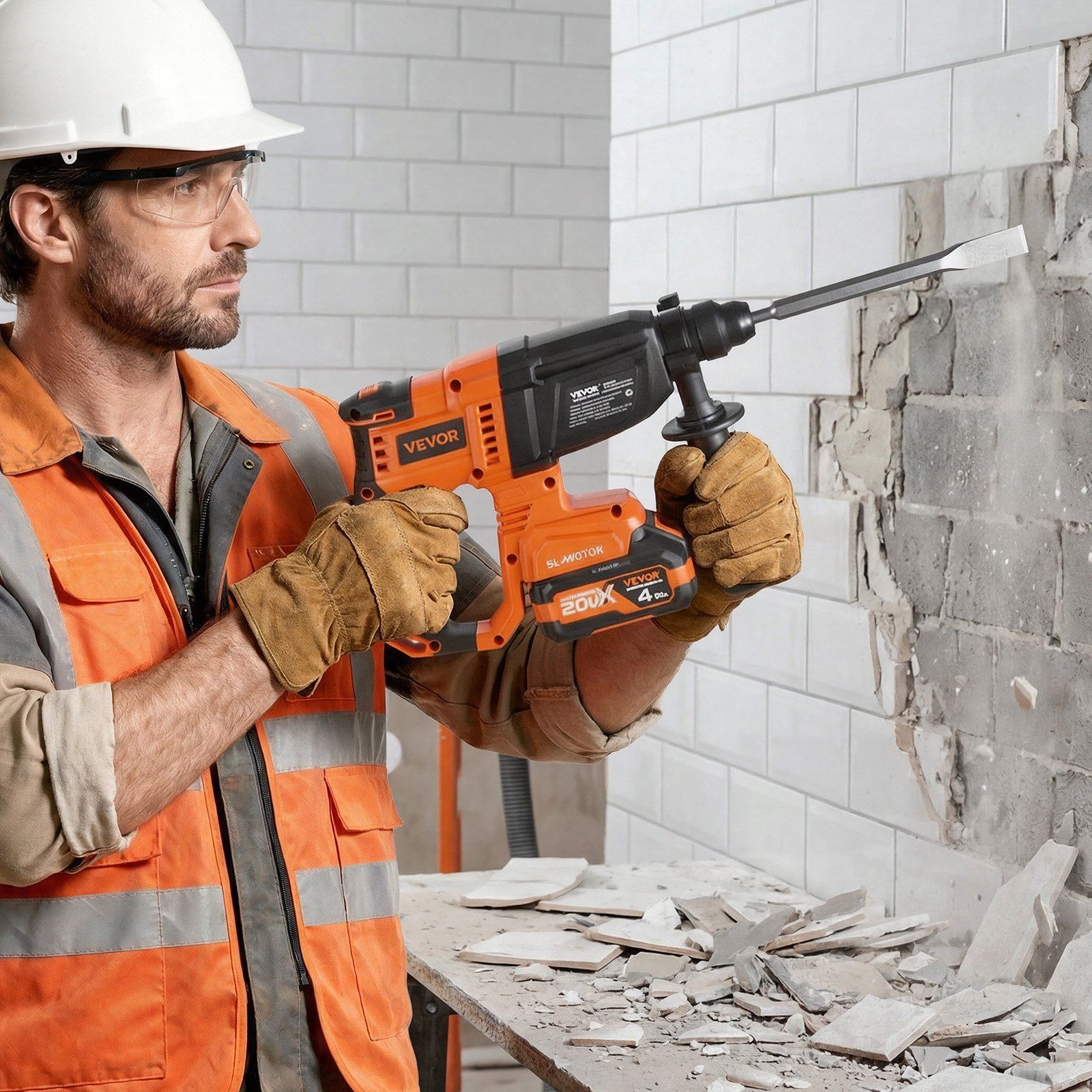 20V Brushless Rotary Hammer Drill – SDS-Plus, 2.6J, Chisel Adjust, 360° Handle