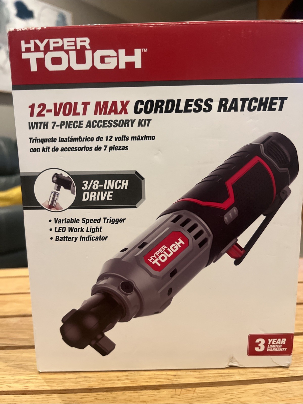 Hyper Tough 12V Max Lithium-Ion Cordless 3/8-inch Ratchet & 1.5Ah Battery