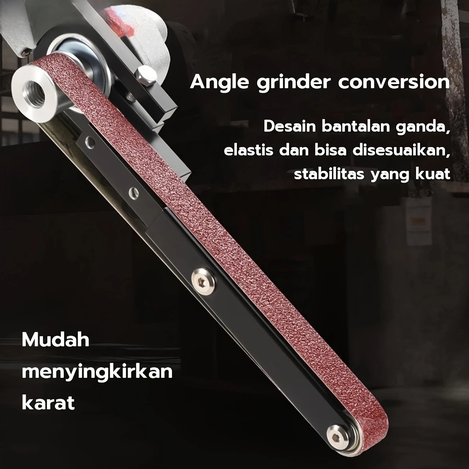 Belt Sander Adapter Kit System For Angle Grinder Metal Wood Sanding Rust Removal