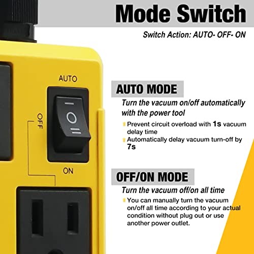 Automatic Vacuum Switch with 5 Ft Power Cord Allow Power 5 Ft (1.5 Meters)