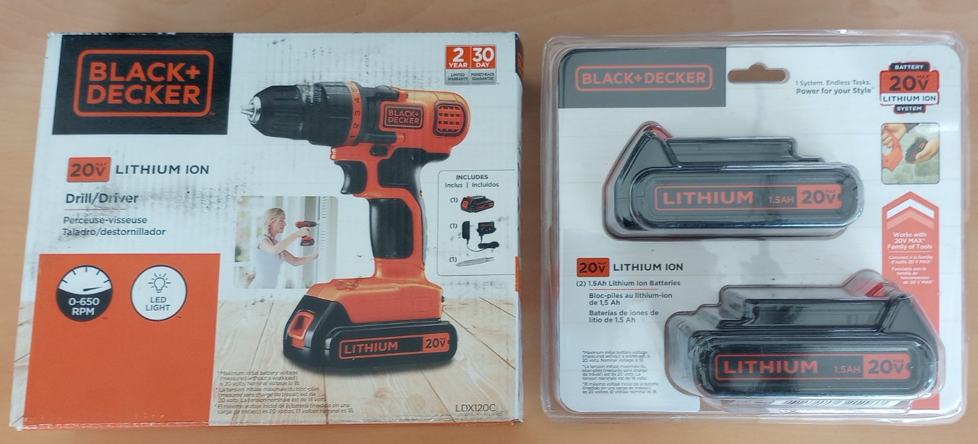 Black+Decker 20V MAX Lithium Drill/Driver w/Extra Batteries