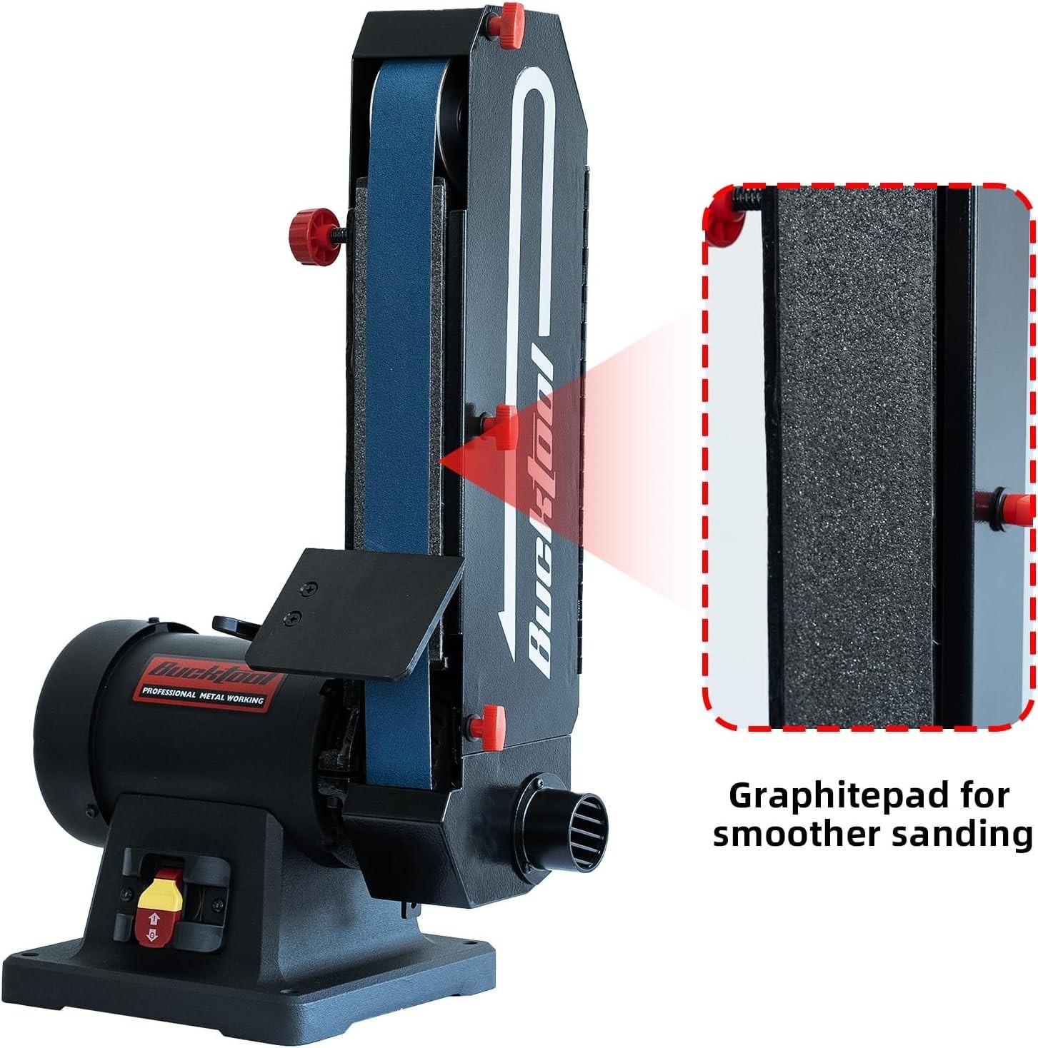 Bucktool 2 x 48 Belt Sander, 1 HP 7A 4500 FPM Bench Belt Sander for Knife Making