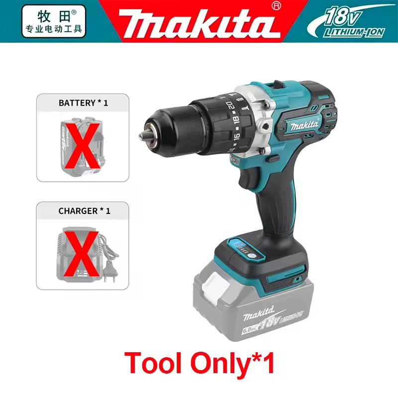 Makita DDF487 18V Brushless Driver Drill 2-Speed 10mm Keyless Chuck DIY Tool