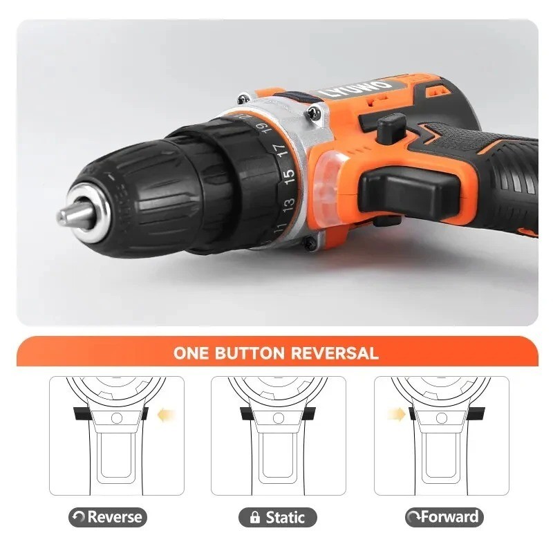 Cordless Drill 40N.m 25 Plus 1 LYUWO Electric Screwdriver Keyless Chuck Two Gear