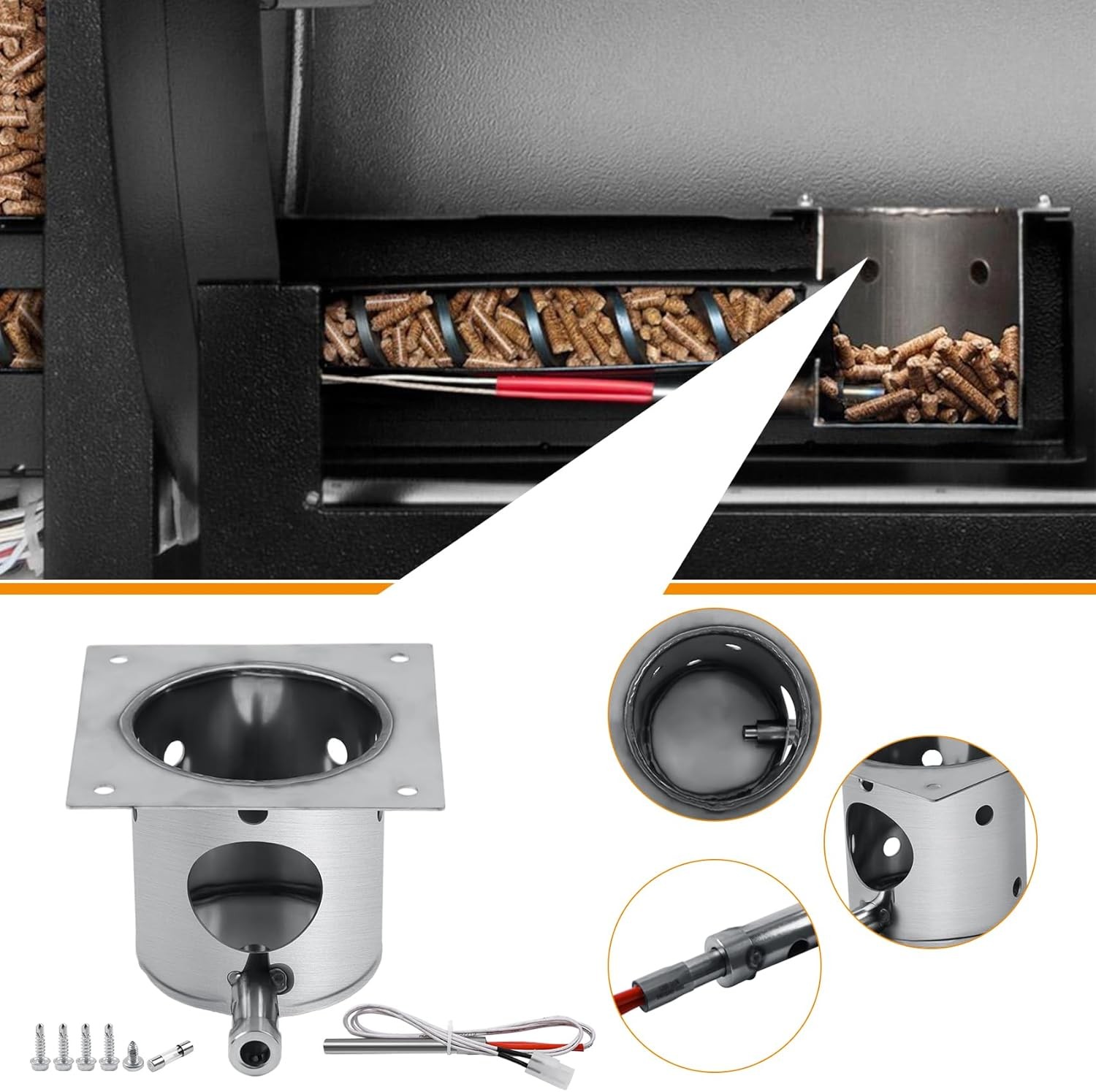 Fire Burn Pot & Hot Rod Igniter Kits for Pit Boss and Traeger Wood Pellet Grills