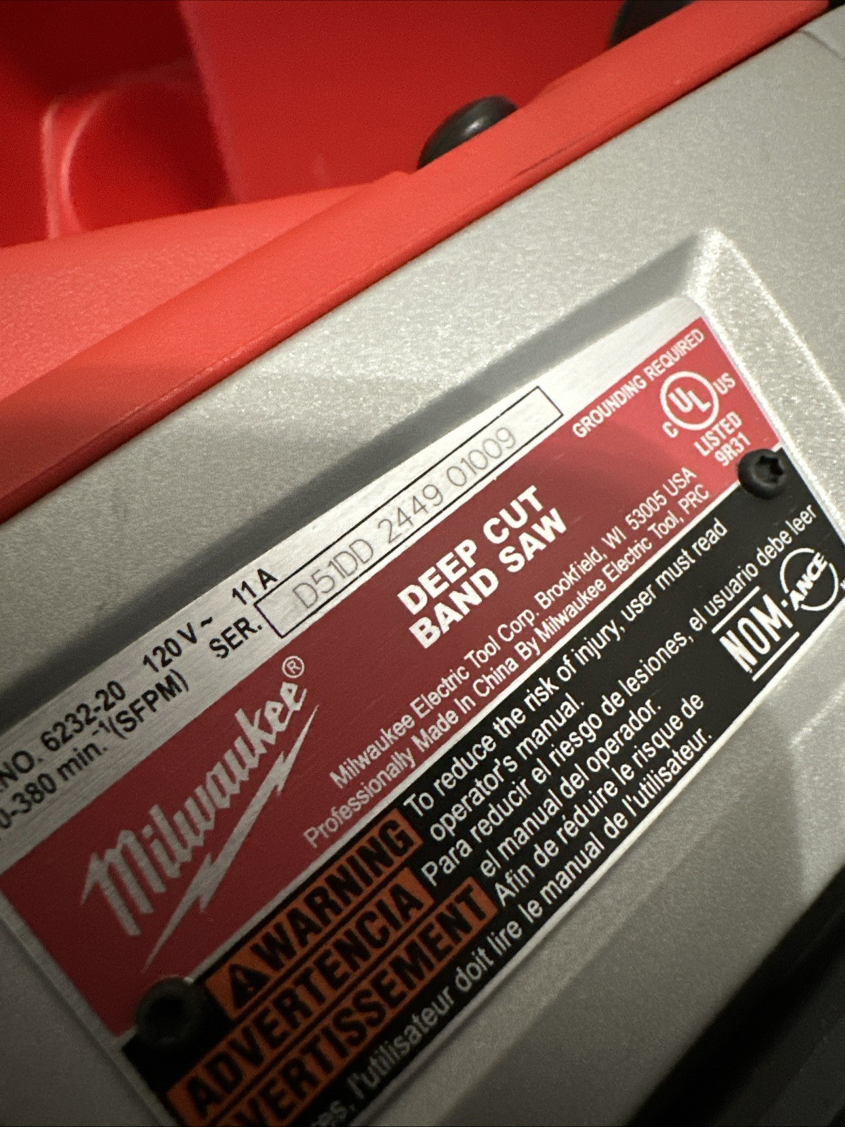 Milwaukee 6232-20 Deep Cut Band Saw NEW NO BOX