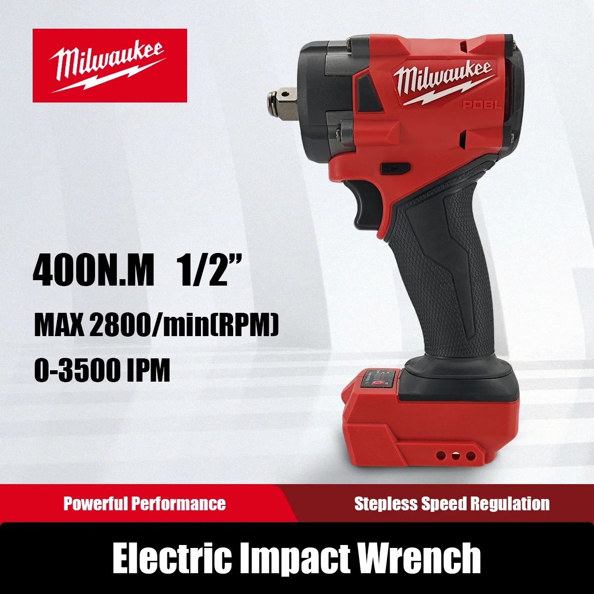 Milwaukee 400N Brushless Cordless 1/2 Electric Wrench Car Truck Repair Screwdriv