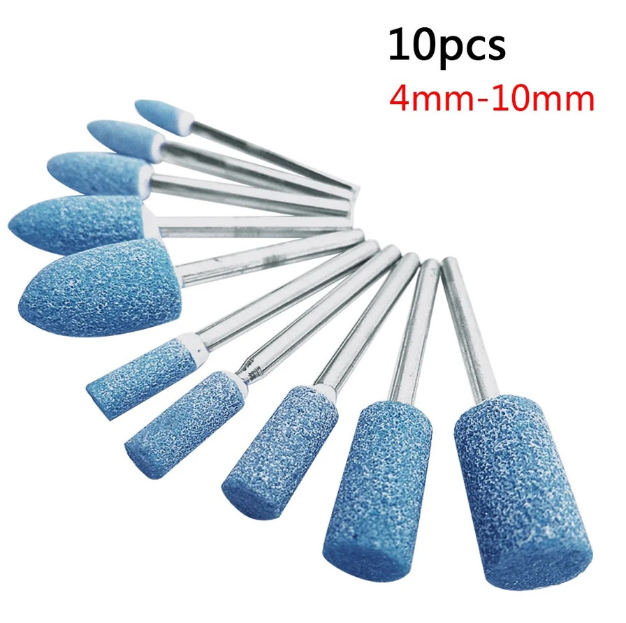 10pcs Abrasive Mounted Stone Polishing Head Set for Dremel Rotary Tools – NEW