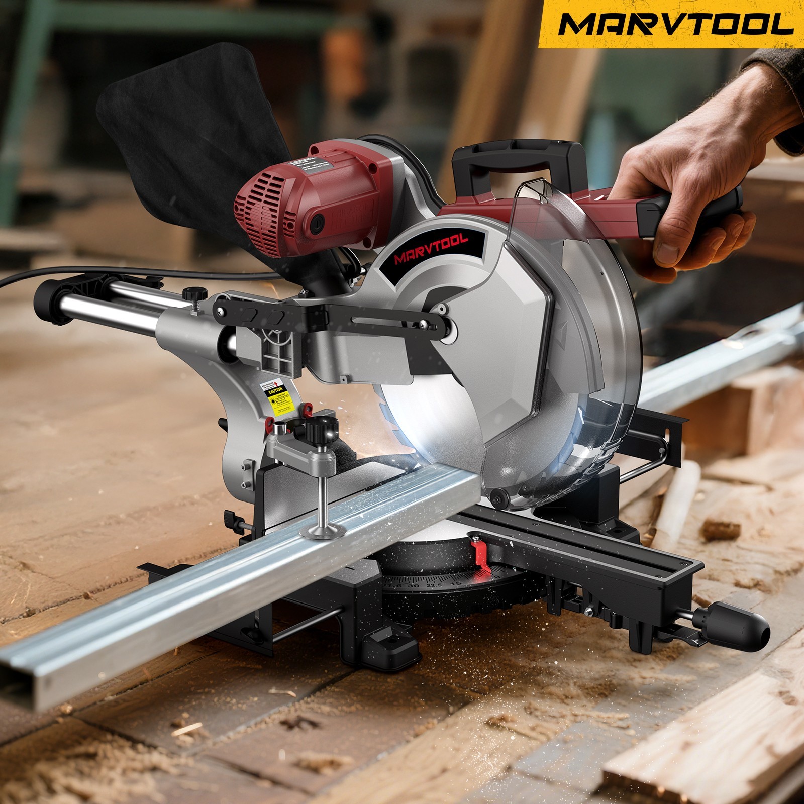 12inch Miter Saw Double Bevel Cutting (-45/0/+45) Miter Saw With Extension Table