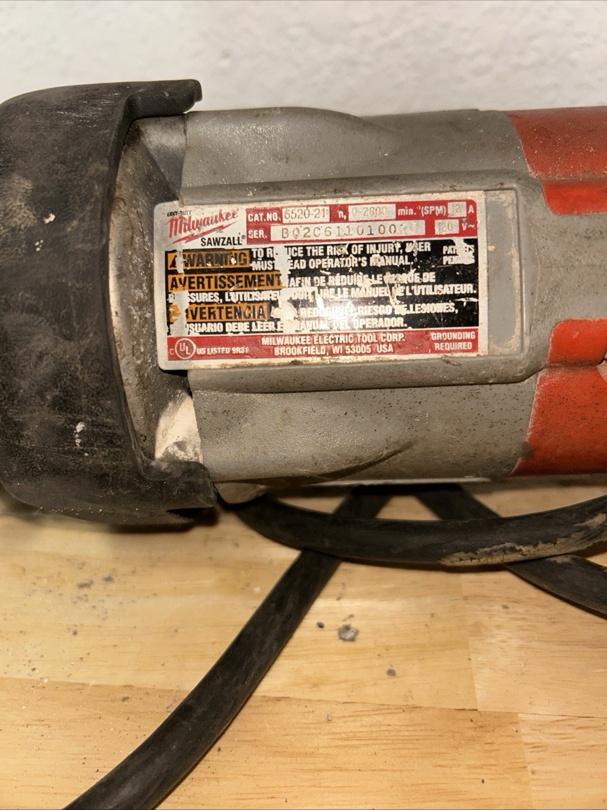 Milwaukee 6520-21 120V Sawzall Reciprocating Saw
