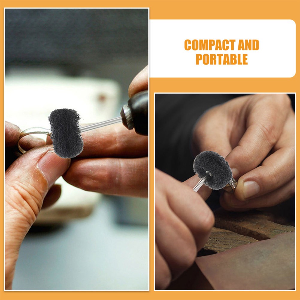 24 Pcs Abrasive Nylon Buffing Wheels 3 mm Shaft Polishing Pads for Rotary Tools