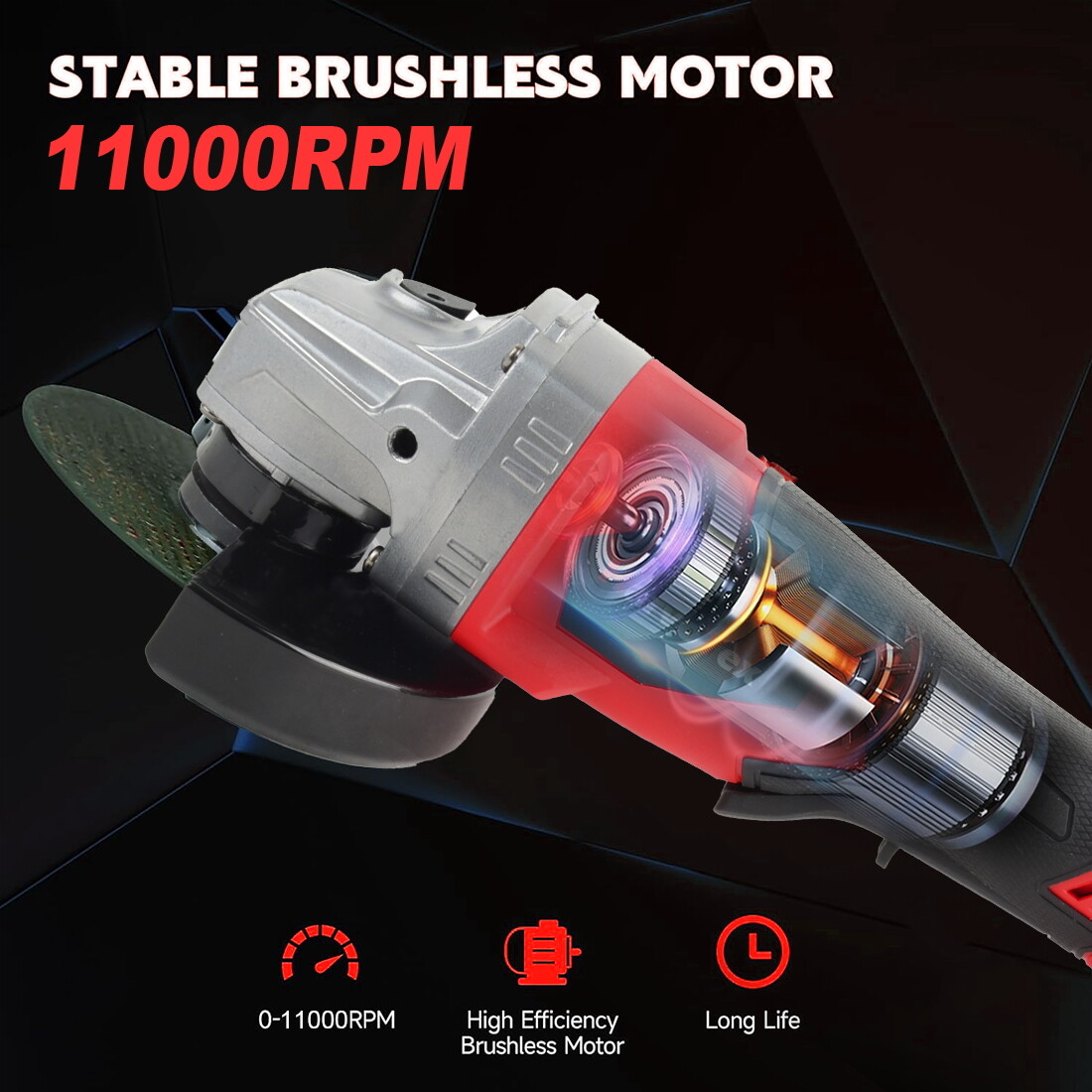 Cordless Angle Grinder Compatible Milwaukee 18V Battery 4-1/2&Prime; to 5&Prime; Brushless