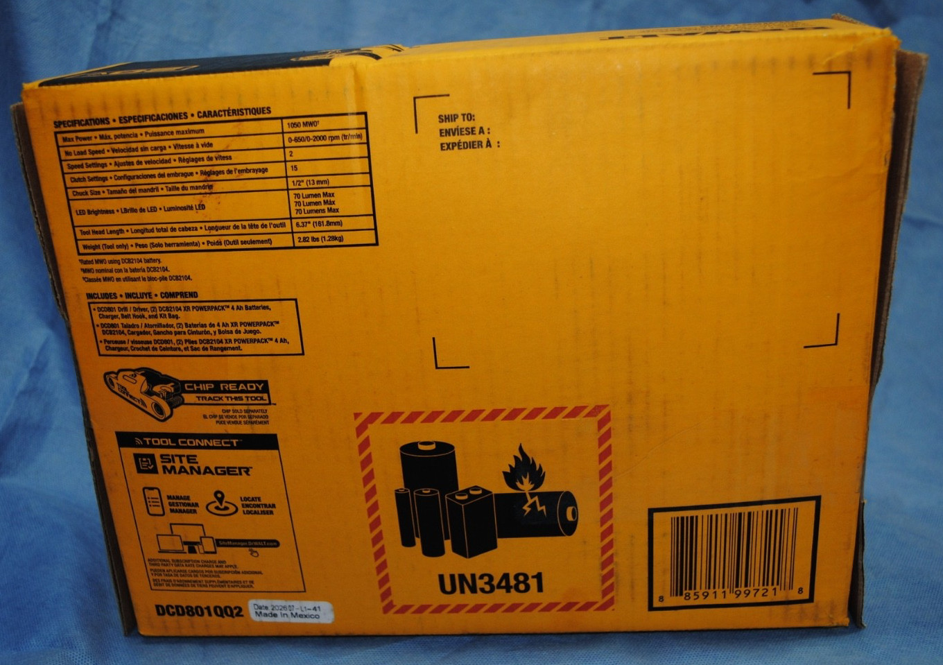 DEWALT 20V XR Li-Ion Cordless Brushless 1/2 in. Drill/Driver Kit DCD801QQ2 *NEW*