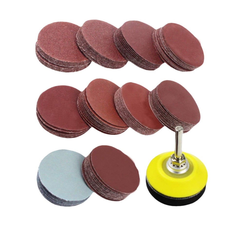 100 Pcs 2 Inch Sanding Discs Pad Kit Sanding Polishing Pad 1/4inch