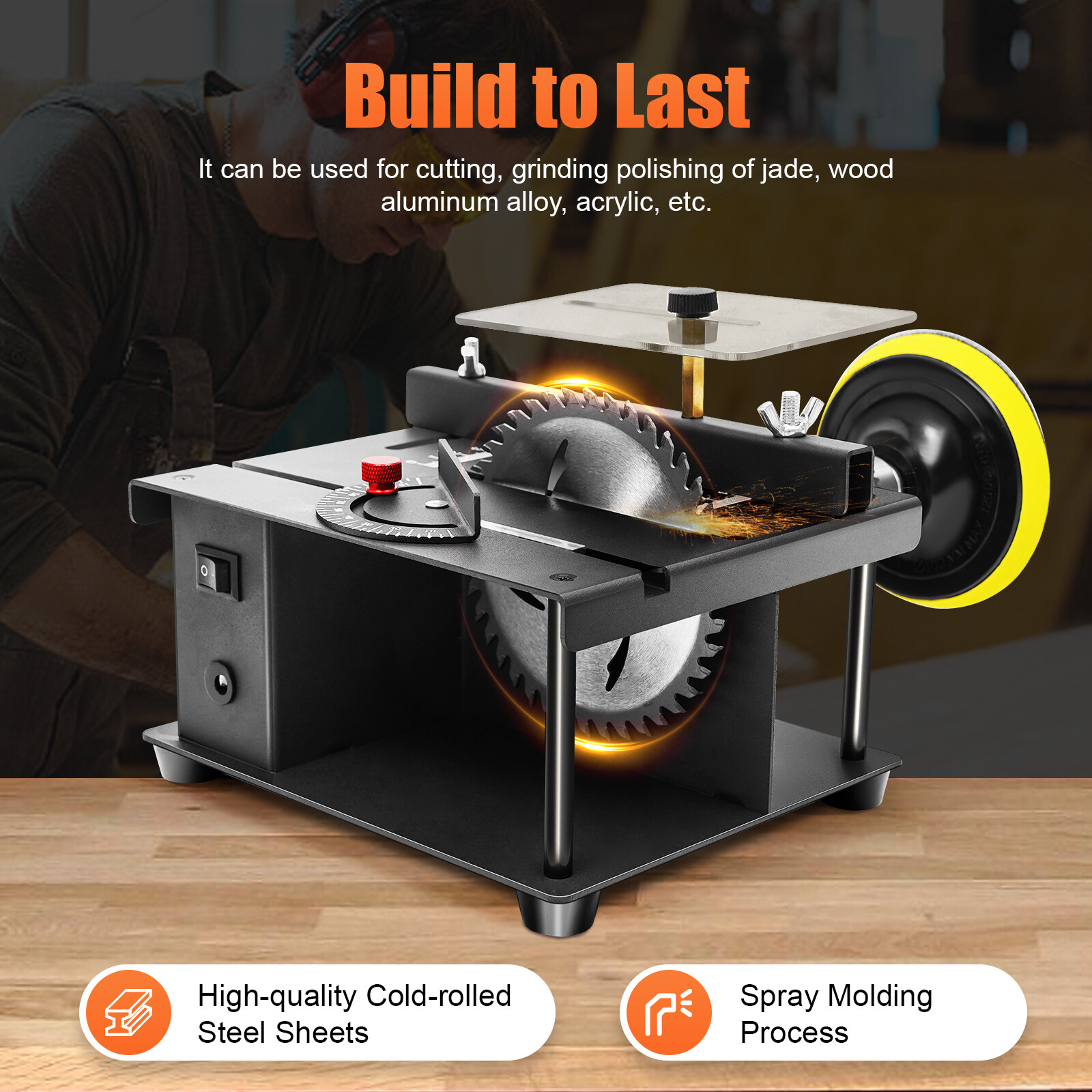 4.3&Prime; Mini Electric Table Saw Hobby&Craft Power Tool Metal Wood Cutting Machine