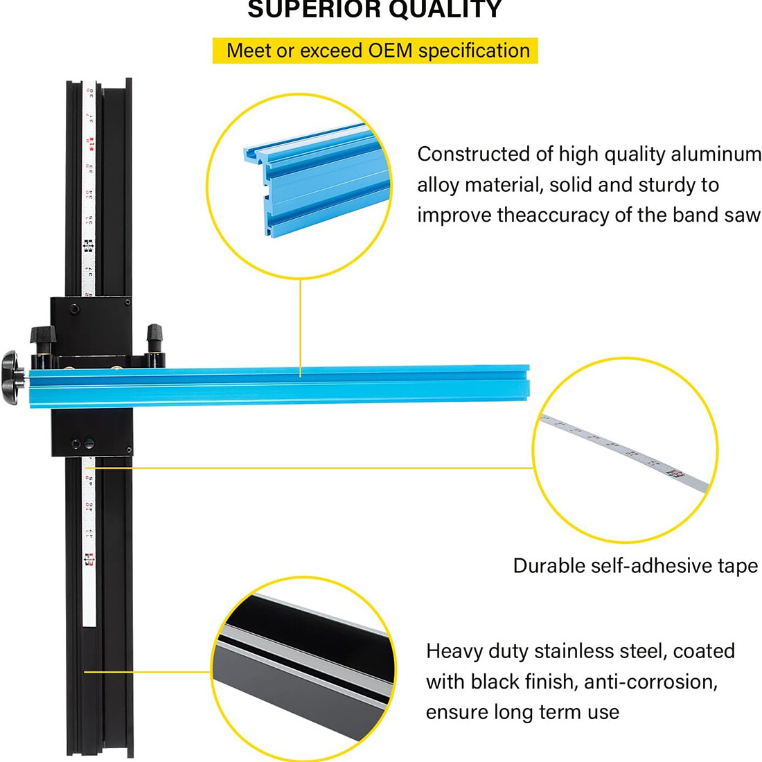KMS7200 Precision 14&Prime; Bandsaw Guide Fence Tool For Jet Delta General Grizzly