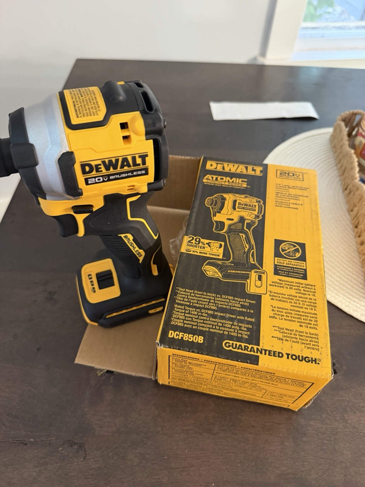 DEWALT DCF850B ATOMIC 20V MAX 1/4 inch Cordless Impact Driver (Tool Only)