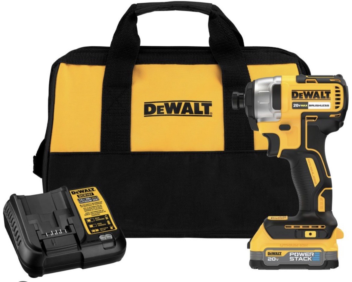 🔥 NEW DEWALT 20V Max 1/4” Impact Driver Brushless w/ POWERSTACK Battery Kit