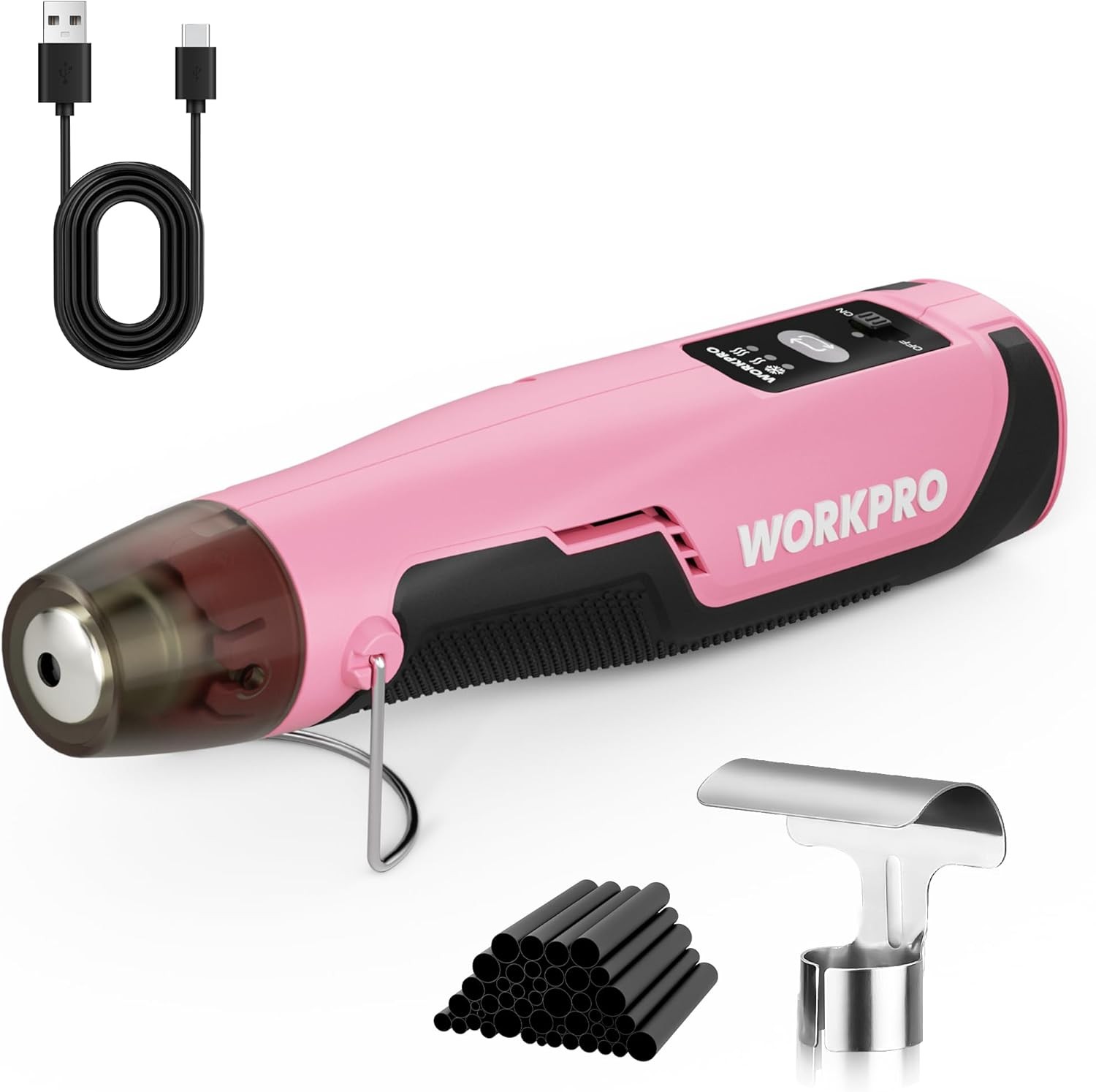 WORKPRO 7.2V Cordless Mini Heat Gun for DIY Crafts 4000mAh Hot Air Gun for Craft