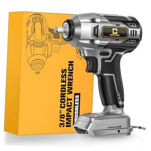 Cordless Impact Wrench for Dewalt Battery 250FT-LBS 3/8 Inch Grey (250 Ft-lbs)