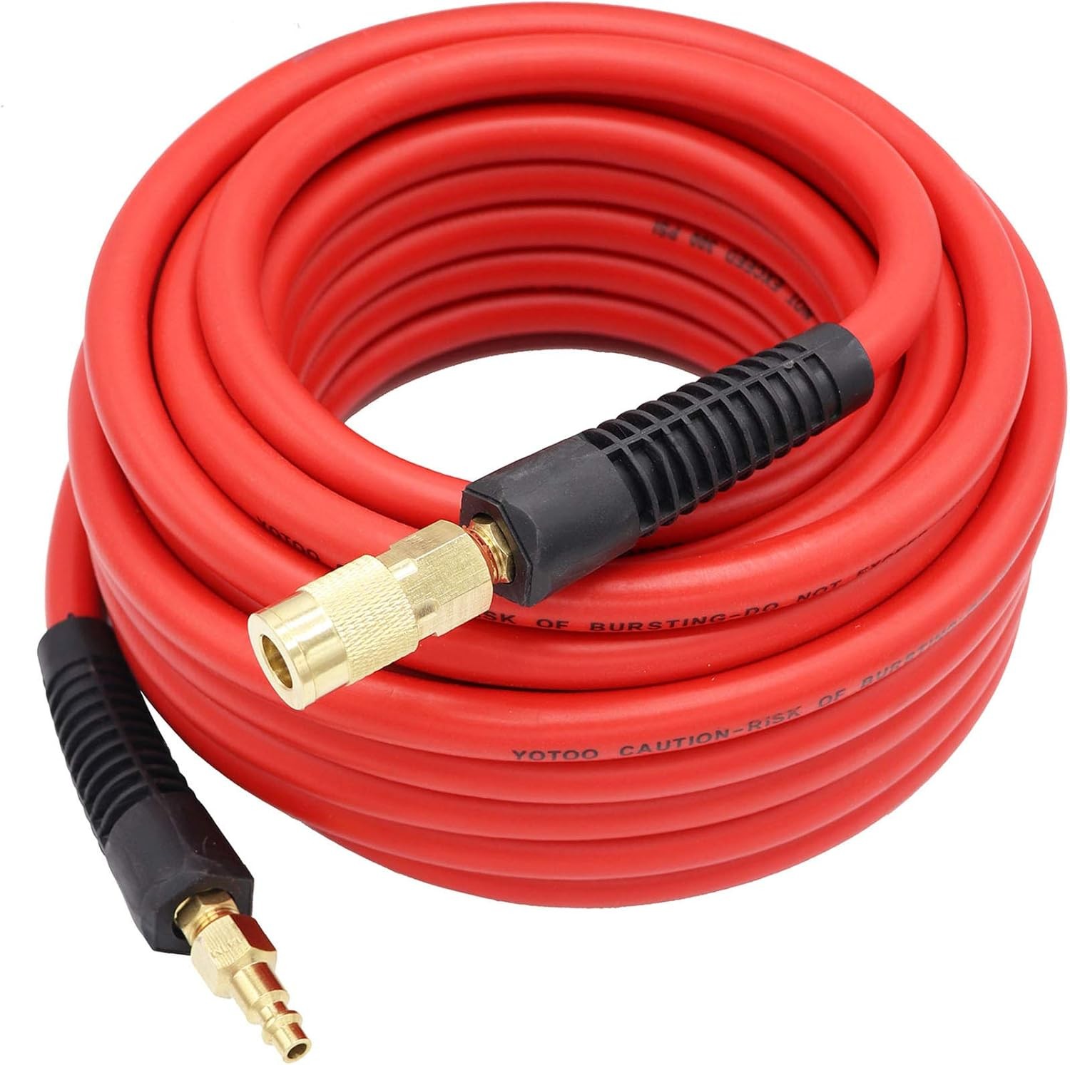 YOTOO Hybrid Air Hose 3/8-Inch x 50-Feet 300 PSI Heavy Duty Red Compressor Hose
