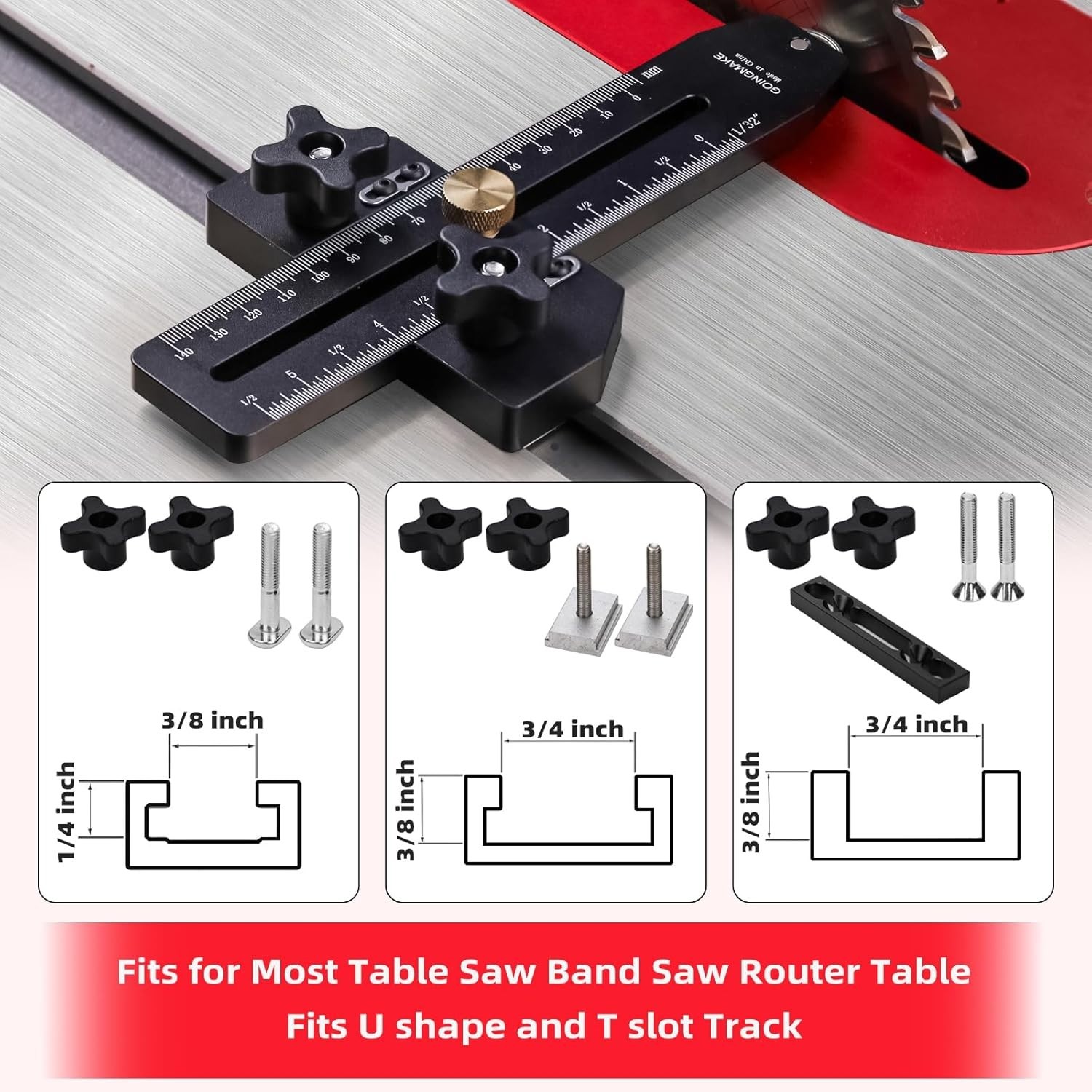 Aluminum Thin Rip Jig for Table & Band Saws – Adjustable for Precision Cuts