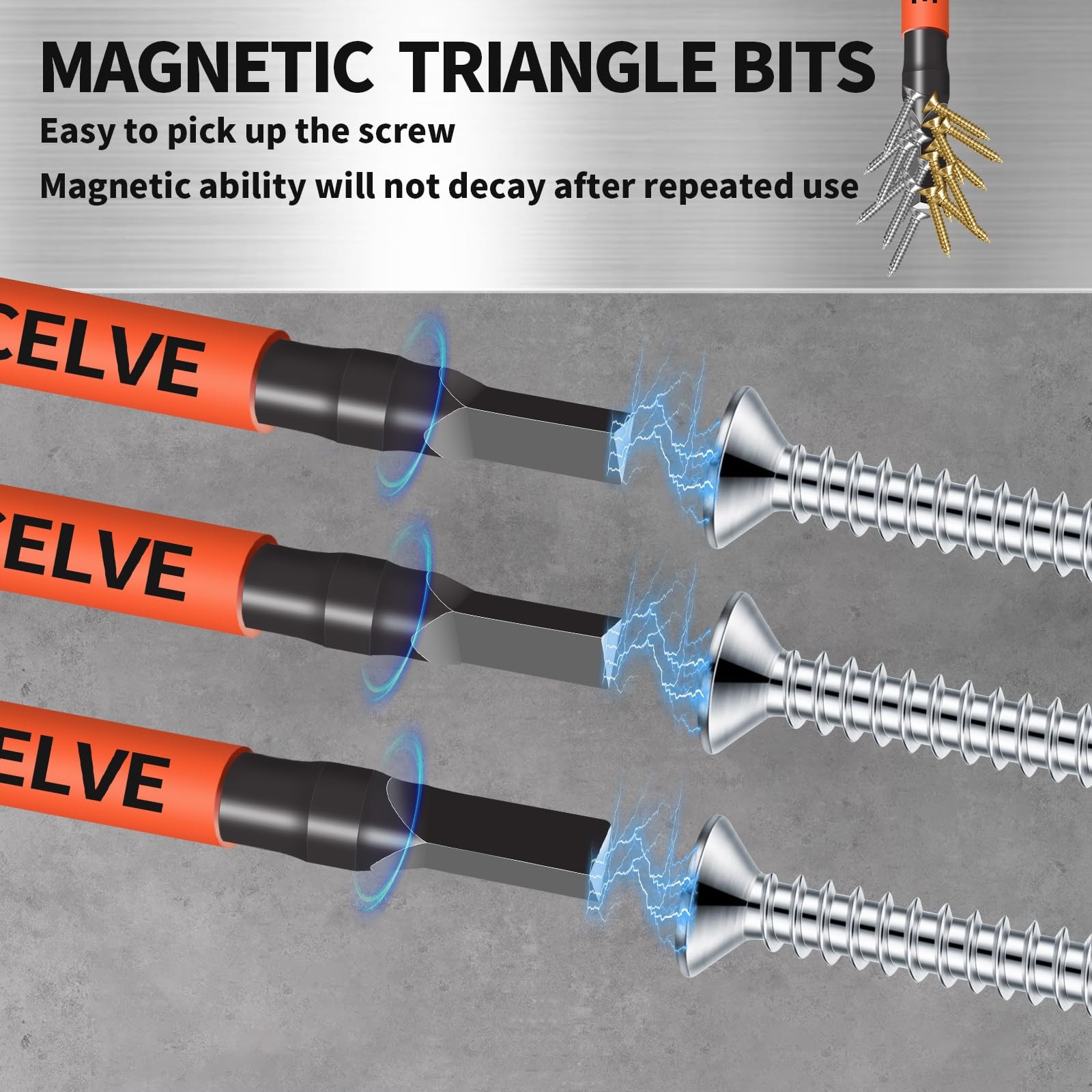 DYRECELVE 10-Pack 10 Pack Triangle Bit Set, Black Screwdriver Set
